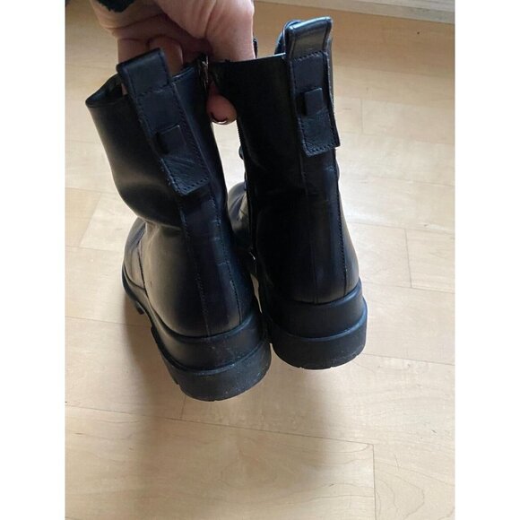 La Canadienne combat boot "Brendan" black leather lace up lug sole sz 35 - Picture 6 of 9